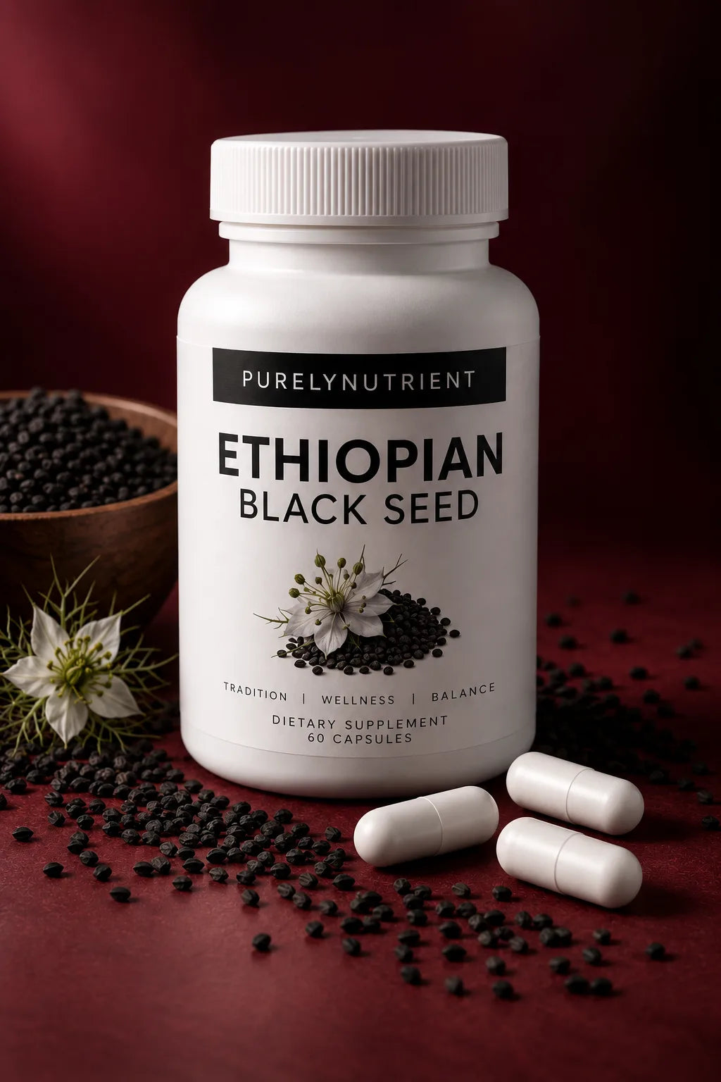 Ethiopian Black Seed — Extracto de semilla negra etíope, 60 cápsulas